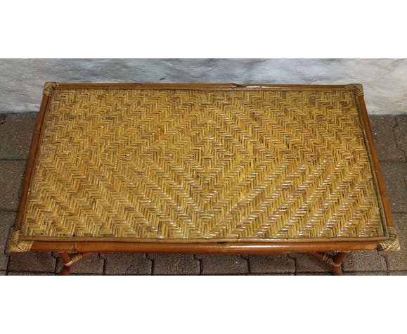 Bamboo and rattan coffee table