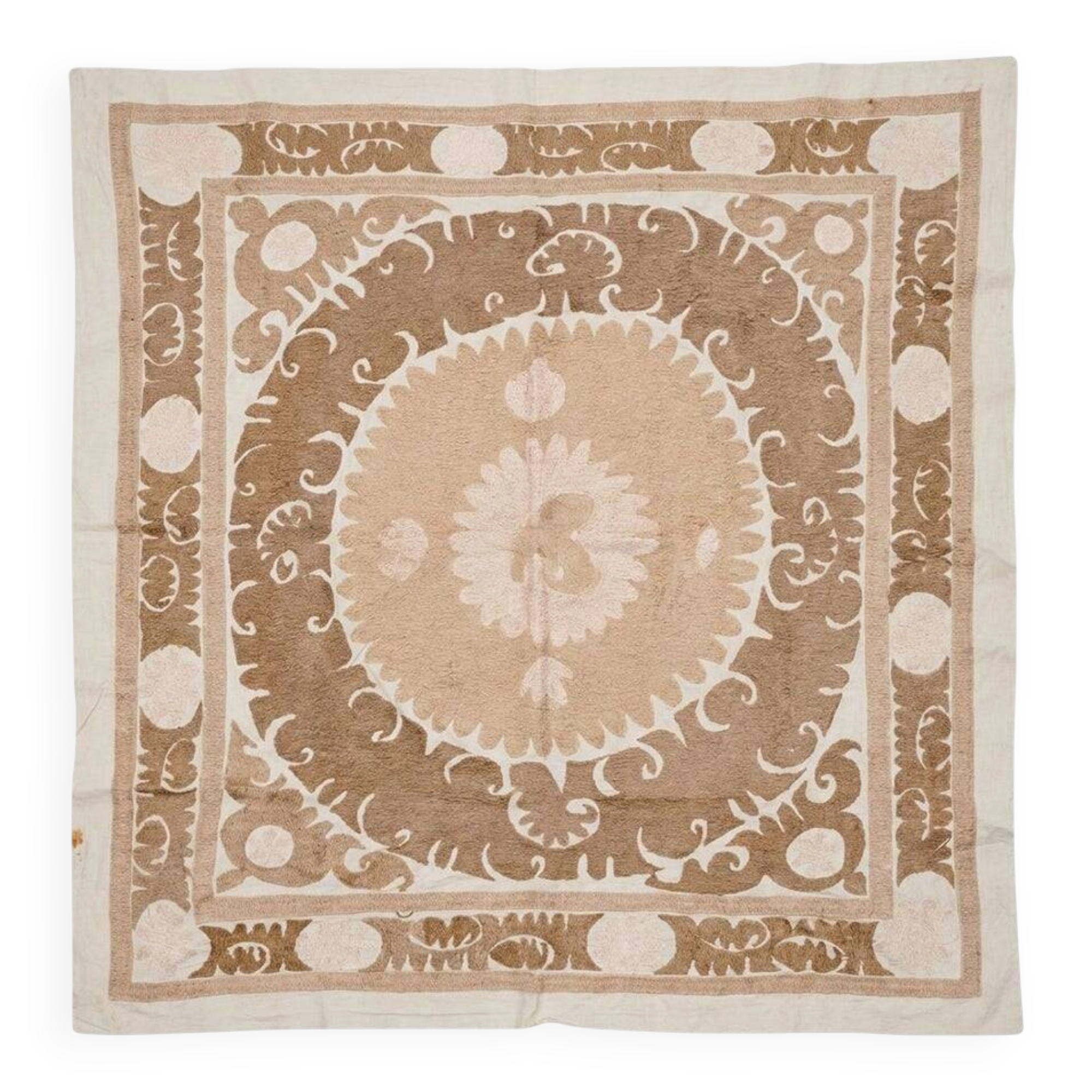Vintage hand-embroidered tablecloth 132x140 cm