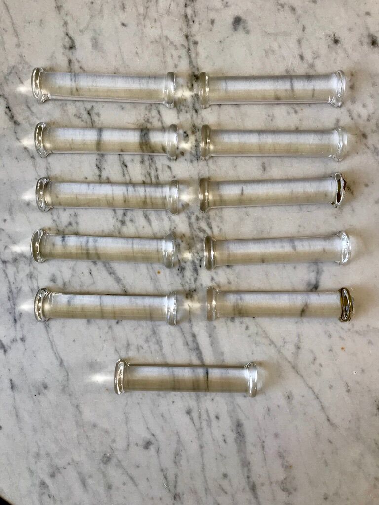 Set of 11 50s crystal knife holders