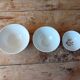 Set of 3 white and gold antique bowls - porcelain cups