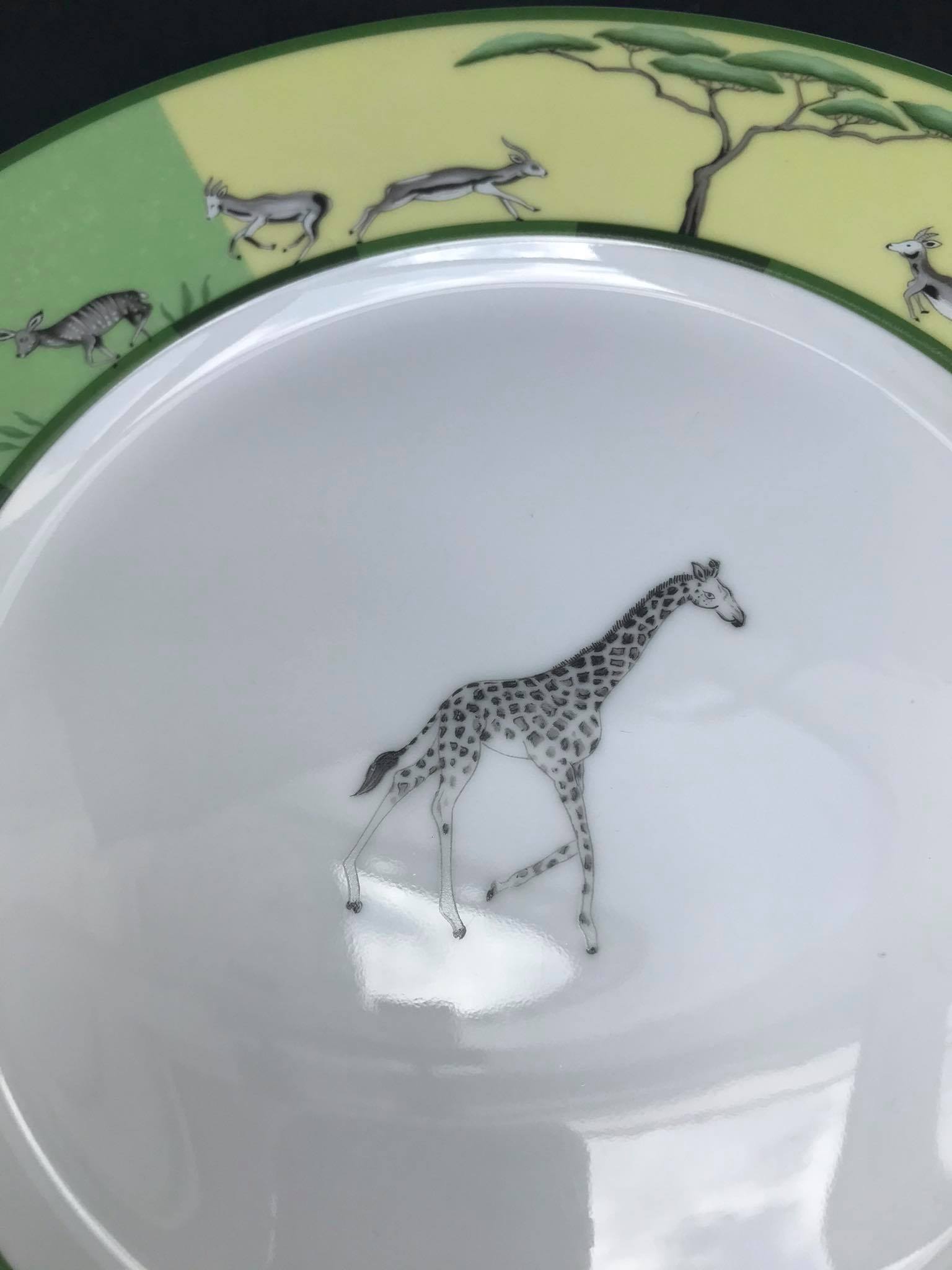 4 Hermès Africa dinner plates