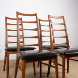 Series of 4 danish chairs in teck, model Liz of Designer Niels Kofoed 1960
