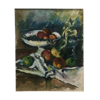 Tableau peinture ancienne nature morte XXe