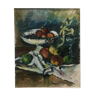 Tableau peinture ancienne nature morte XXe