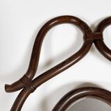 Curved wooden psyche mirror from the 60s