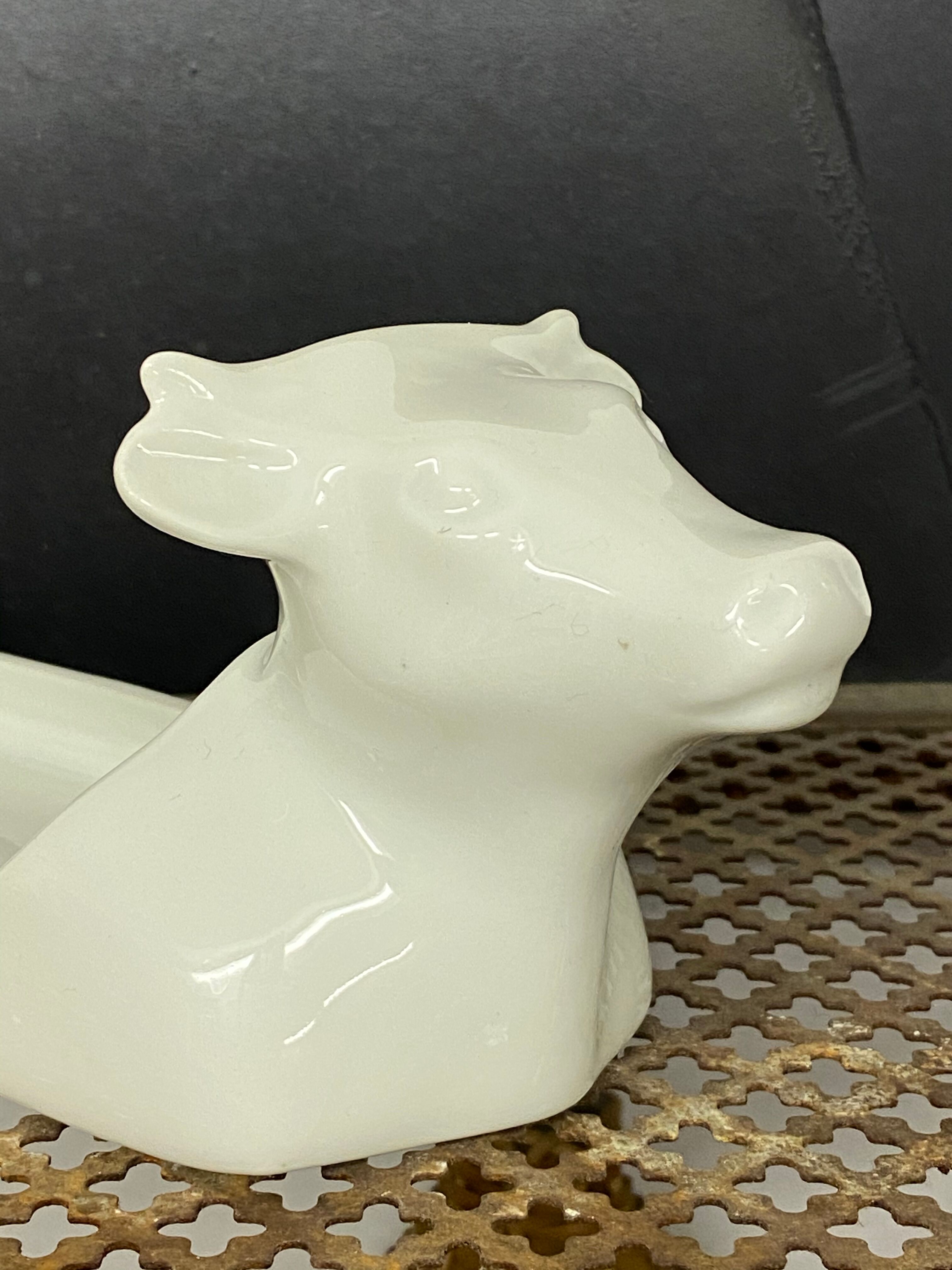 White ceramic butter dish