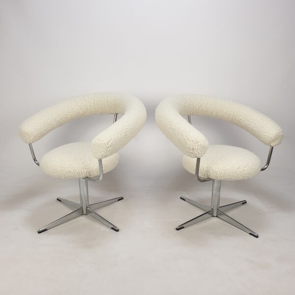 Ensemble de 2 fauteuils ronds, années 1970