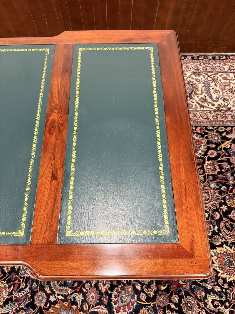 English Chesterfield Desk with Green Leather