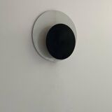 Vintage "Cirkle" wall lamp in black and white lacquered metal, Denmark 1970s