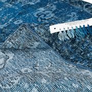 3.7x6.9 Ft Vintage Hand-Knotted Navy Blue Over-Dyed Rug from Turkey, Woolen Floor Covering. NTEK0797