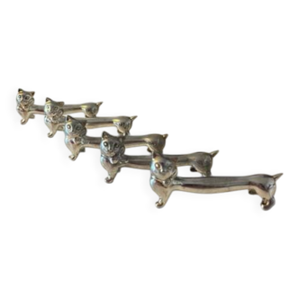 Vintage cat knife holders x5