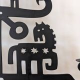 Wrought iron candlestick - height 53 cm