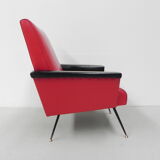 Vintage skai armchair with armrests