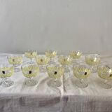 Set of 12 glasses - VMC Reims Arlequin champagne glasses - yellow decor