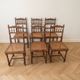Lot de 6 chaises vintage en bois et canage
