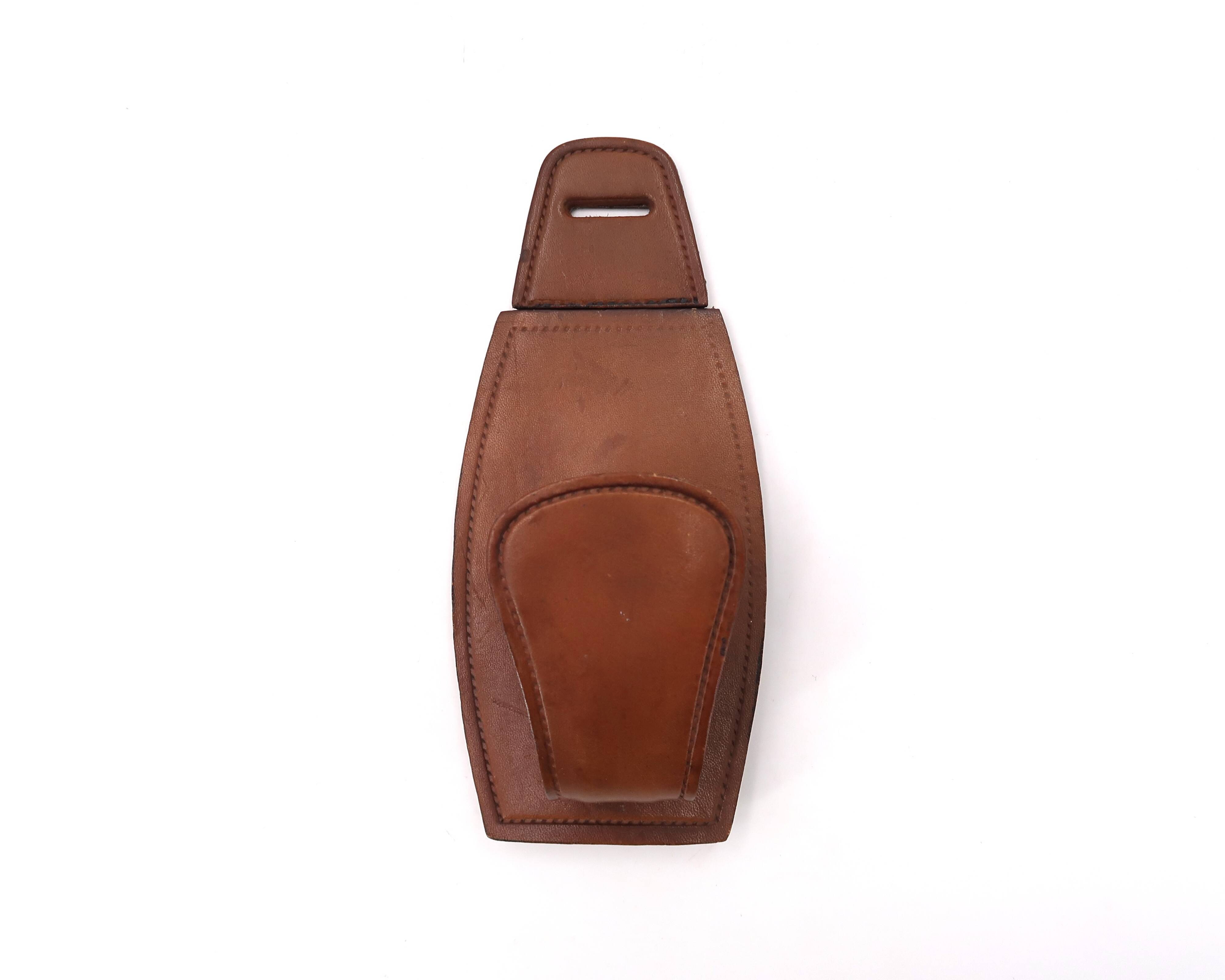 Brown stitched leather coat rack, 1960s