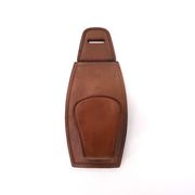 Portemanteau patère en cuir surpiqué marron  années 60