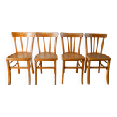 Set of 4 bentwood bistro chairs signed luterma 1950