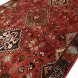 Vintage Persian Qashqai Handmade Wool Shiraz Rug- 119x243cm