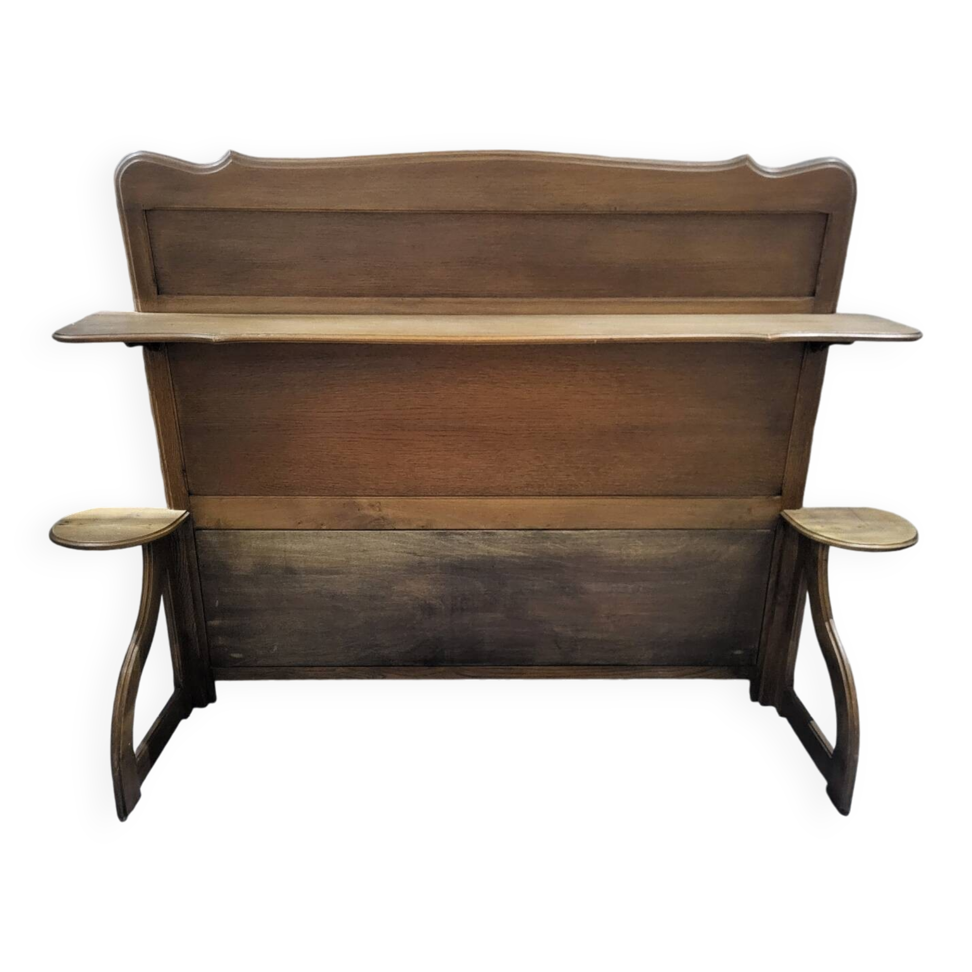 Authentic old vintage solid oak headboard in very good condition