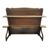 Authentic old vintage solid oak headboard in very good condition