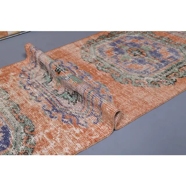 1970s Turkish Hand-Knotted Runner Rug 82x338