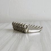 set of 6 silver metal swan-shaped knife holders