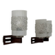 Pair of vintage wall lights, chrome, rosewood and pressed moulded glass, France