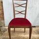 6 chaises art deco velours rouge