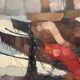 Swedish Oil on Panel"Fishermen" by Marylilla , Vintage and Framed