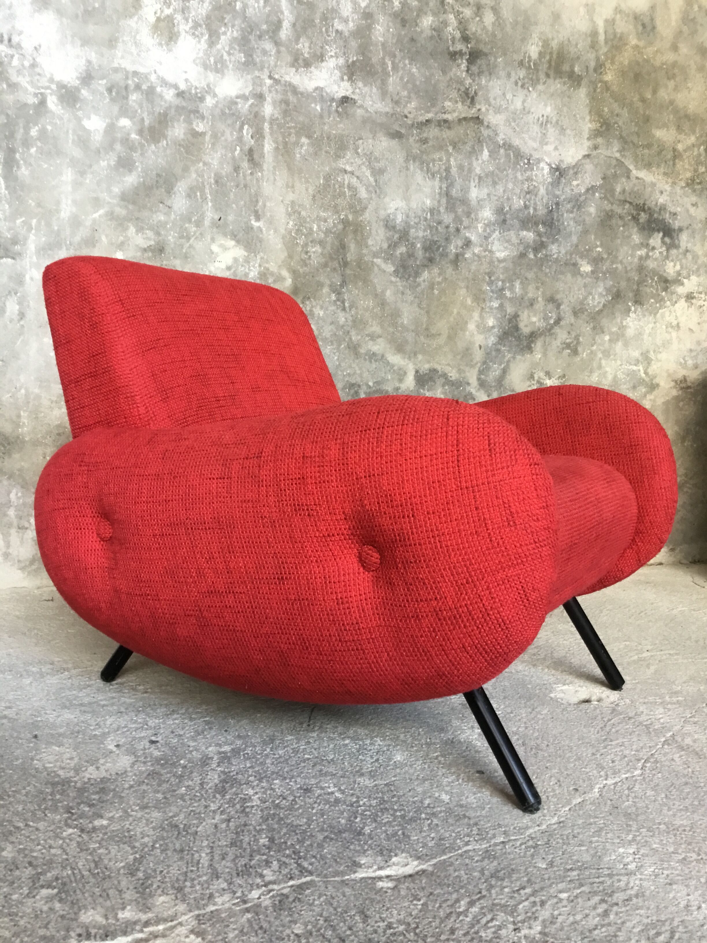 Vintage armchair red fabric - the Redoubt XXI century