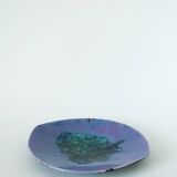 Ceramic serving plate, Violet & Blue glazes, Verno stoneware