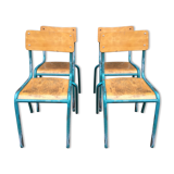 4 vintage school industrial chairs