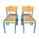 4 chaises industrielle école vintage
