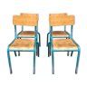4 chaises industrielle école vintage