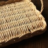 Rectnngle wicker tray vintage basketry