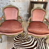 Paire de fauteuils cabriolet Louis XV