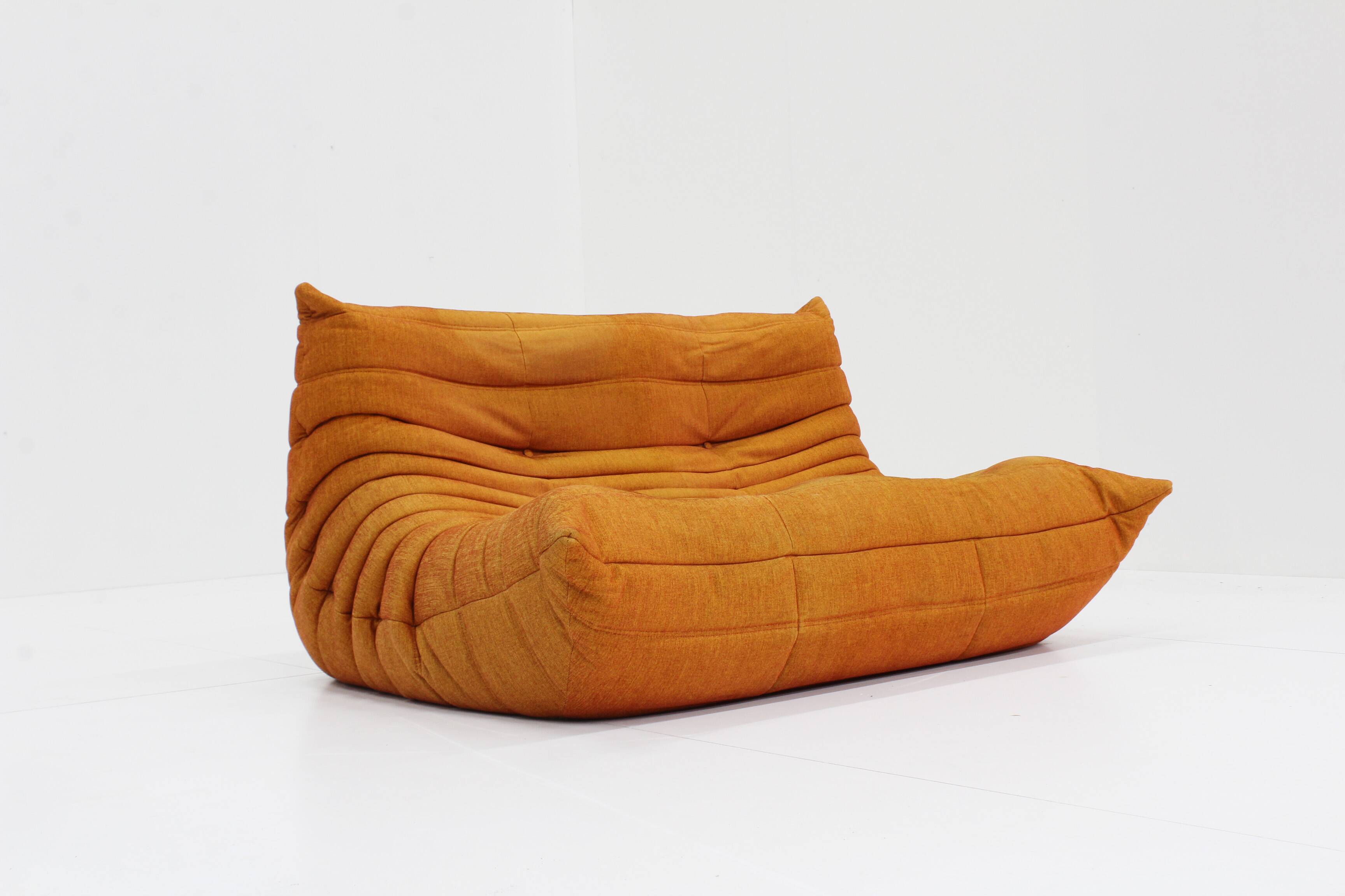 Ligne Roset Togo 2 seater sofa orange by Michel Ducaroy