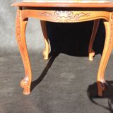 Coffee table ovalewood and marble pink salmon