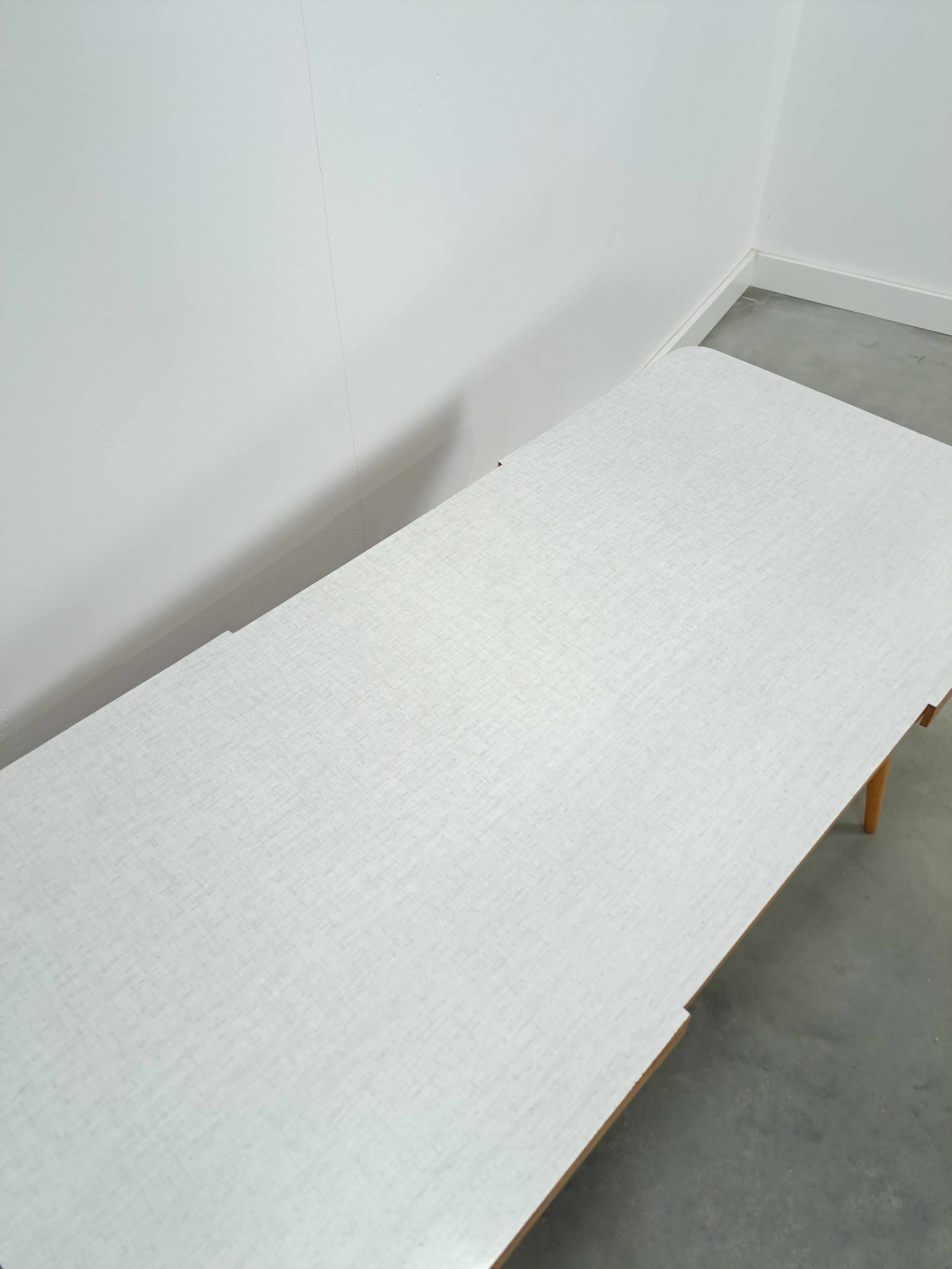 Coffee table vintage with white grey formica top