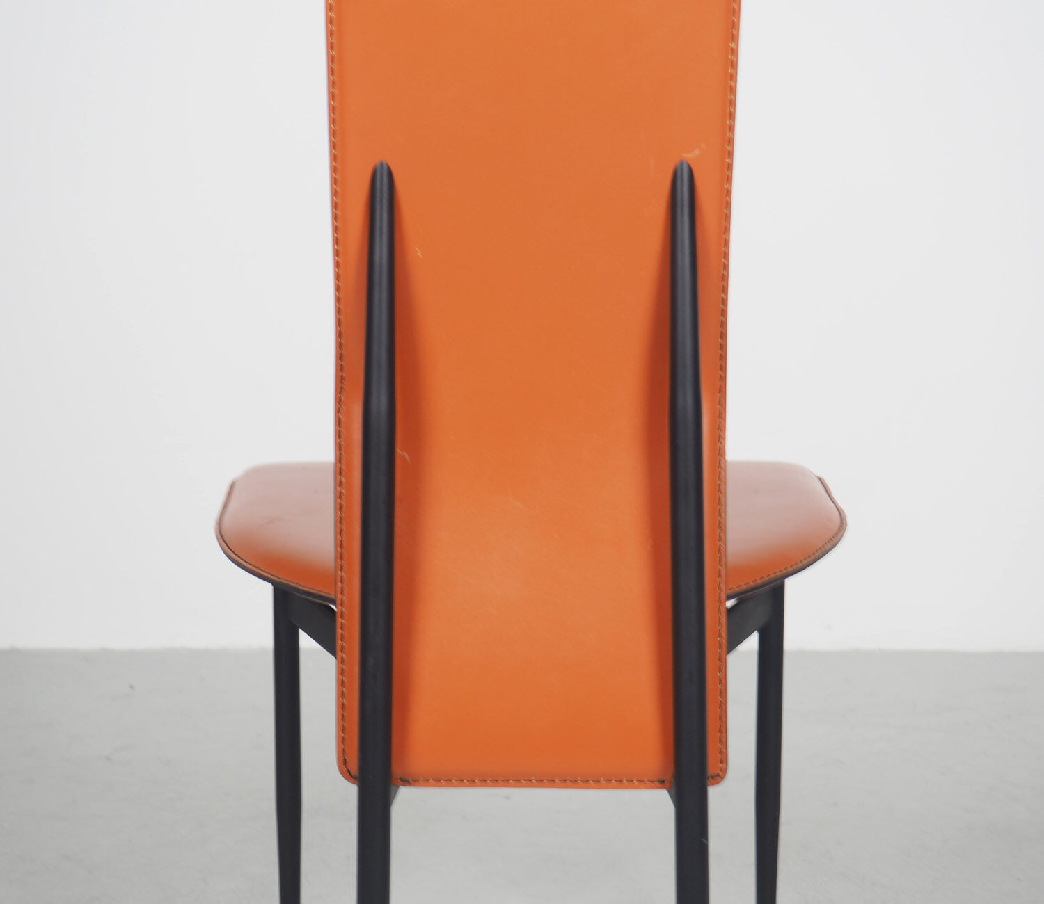 Fasem dinner chairs S44 in cognac red leather, 1990's