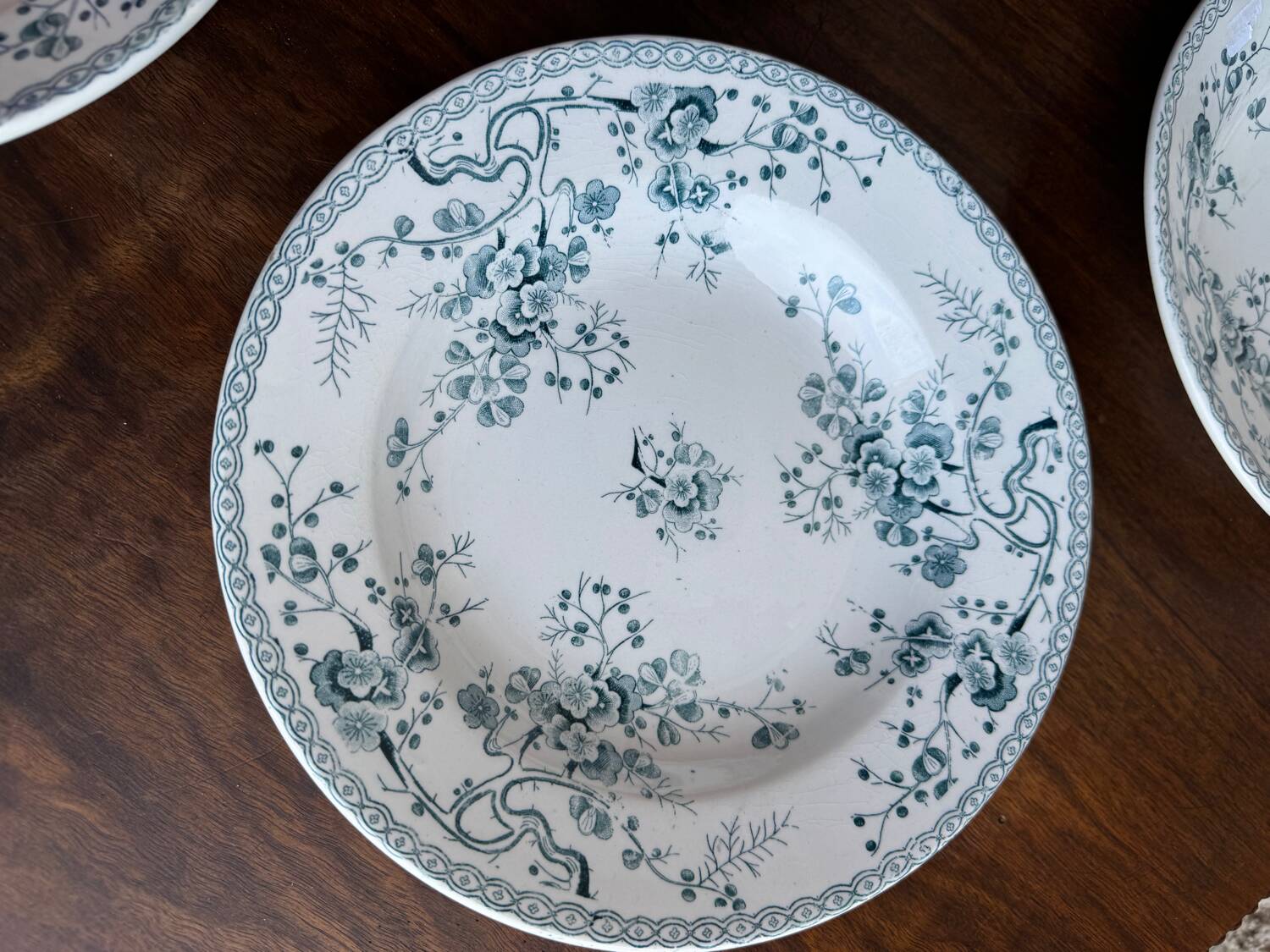 Gien Fleurette Plates x6 – antique floral decoration
