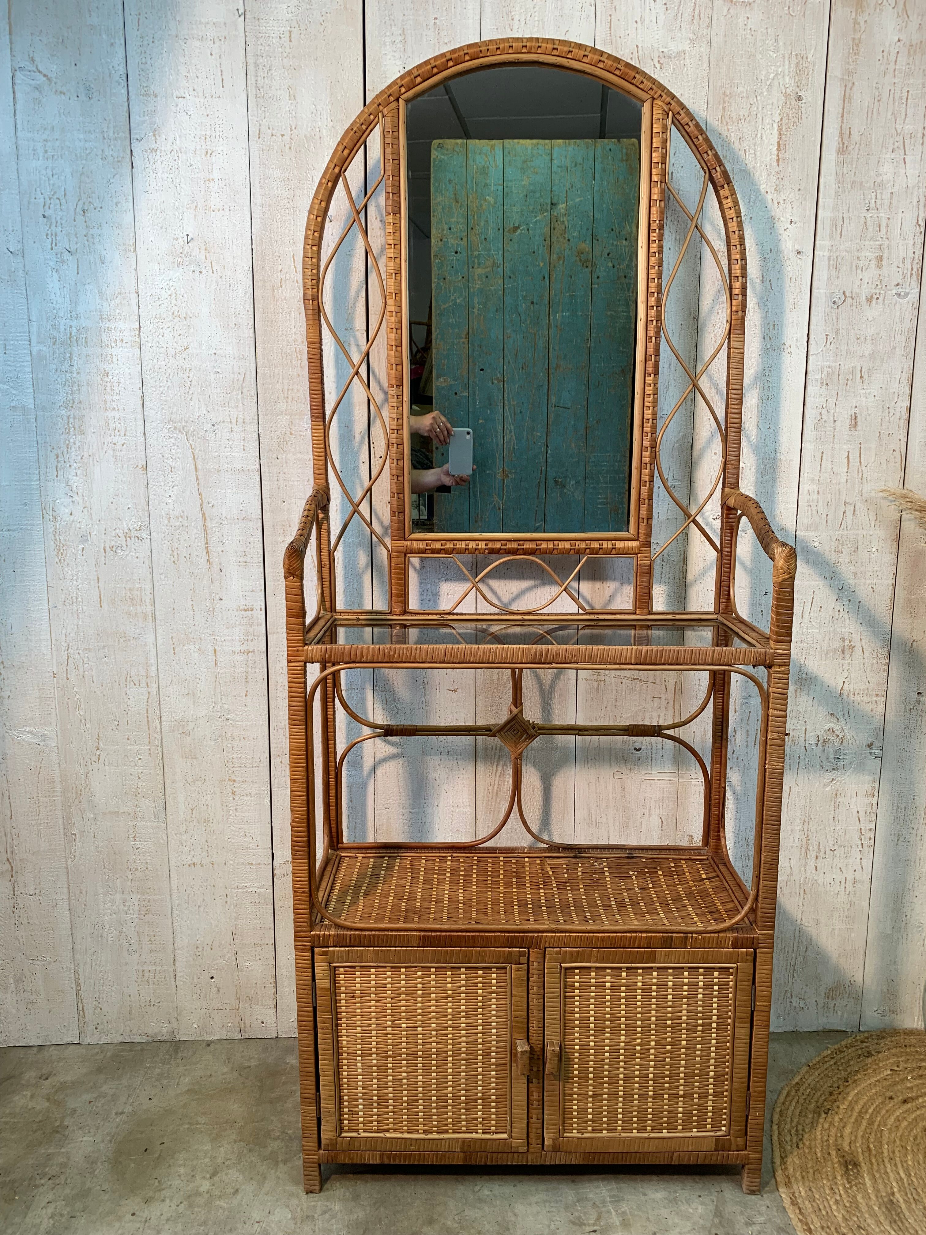 Vintage rattan shelf