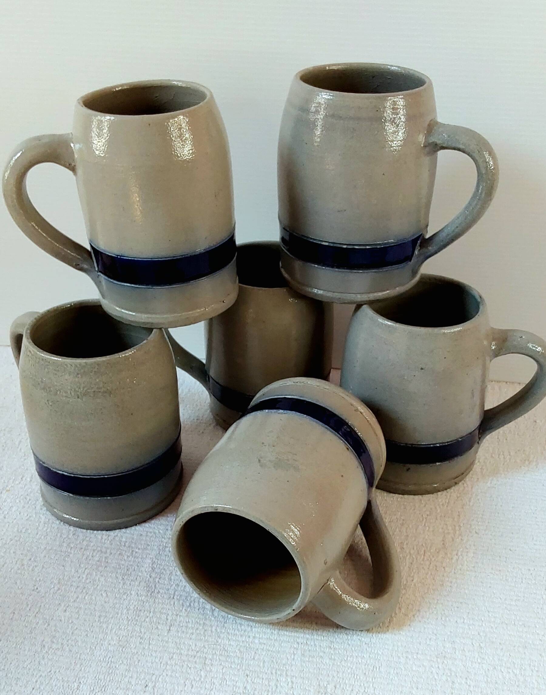 Six real sandstone mugs