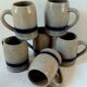 Six real sandstone mugs