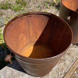 Riveted iron cache pots