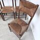 Série de 6 chaises paille et chêne beauche