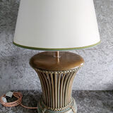 Wooden lamp and rattan