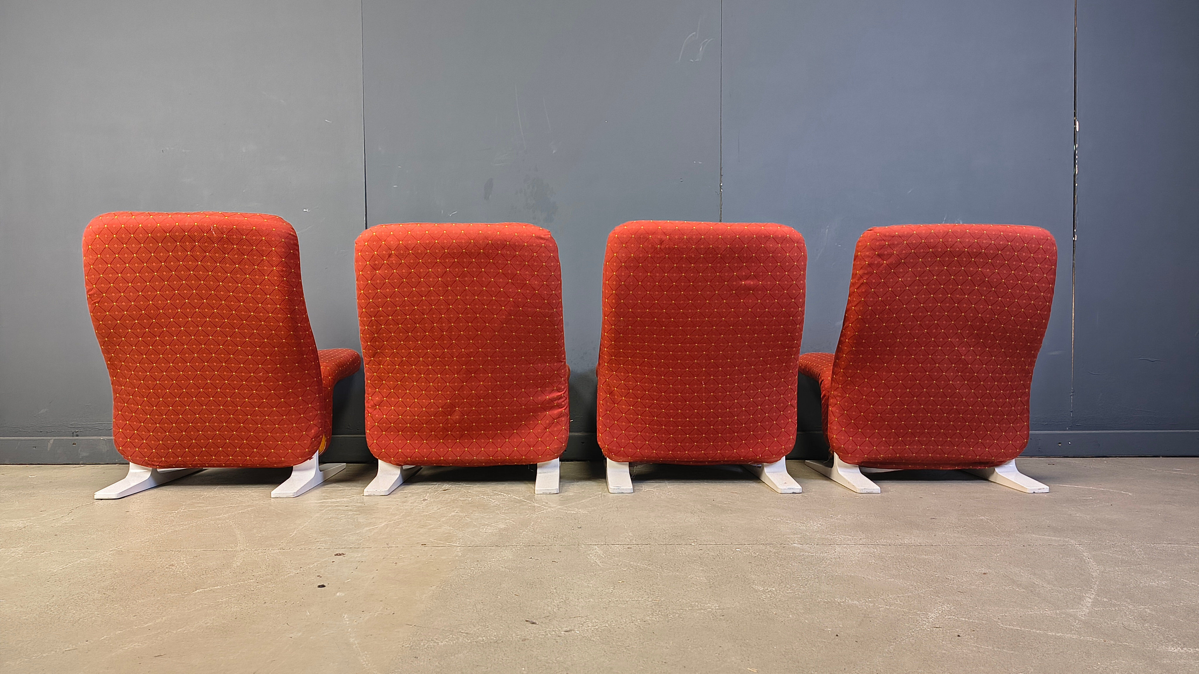 Fauteuils Concorde de Pierre Paulin, ensemble de 4, années 1960.