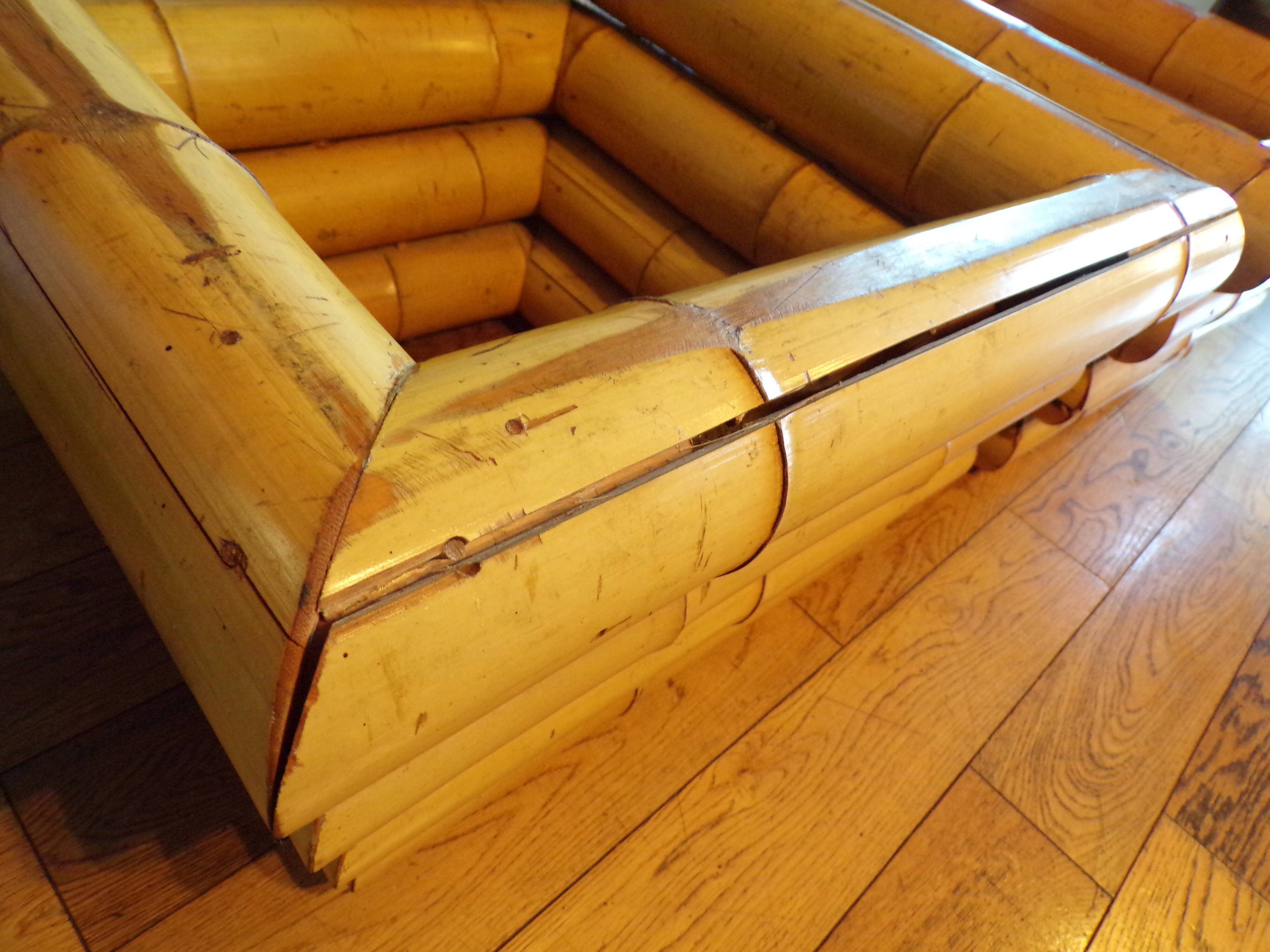 Pair of Italian bamboo planters 1950